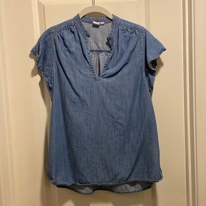 GAP denim flutter sleeve top size S